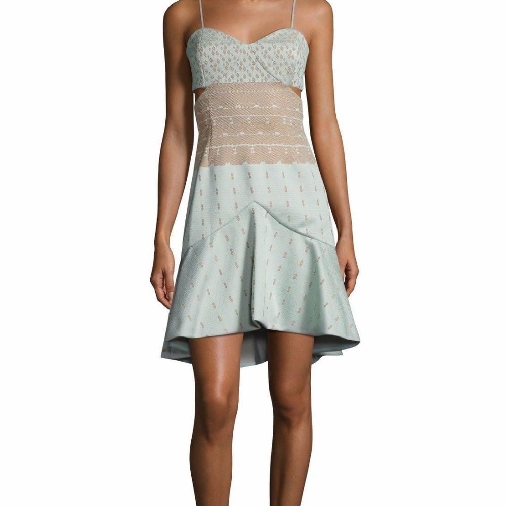 NWT Jonathan Simkhai Dress Mint GreenTan Size 6